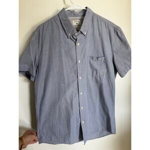 Quicksilver Modern Fit Short Sleeve Button Up Shirt Blue‎ Size Large
